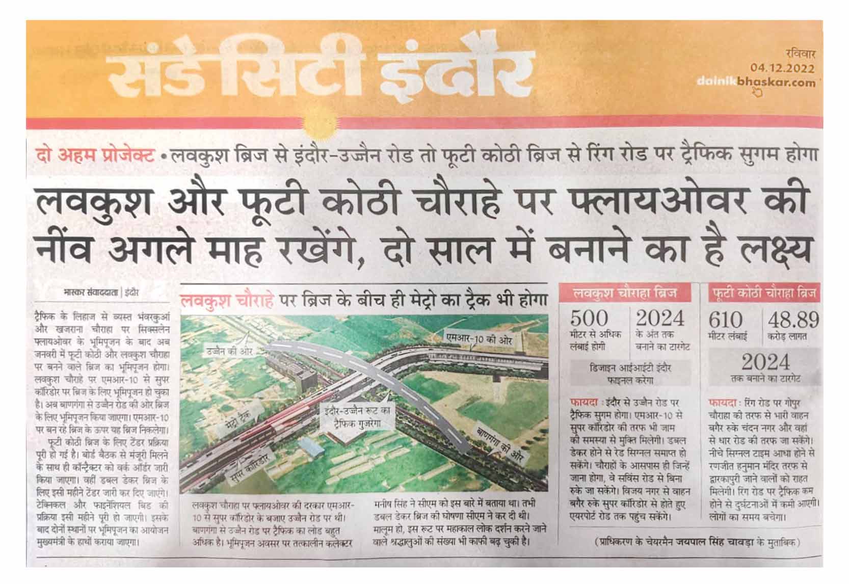 Works for Luv Kush Fly-over Bridge connecting Indore- Ujjain commences
