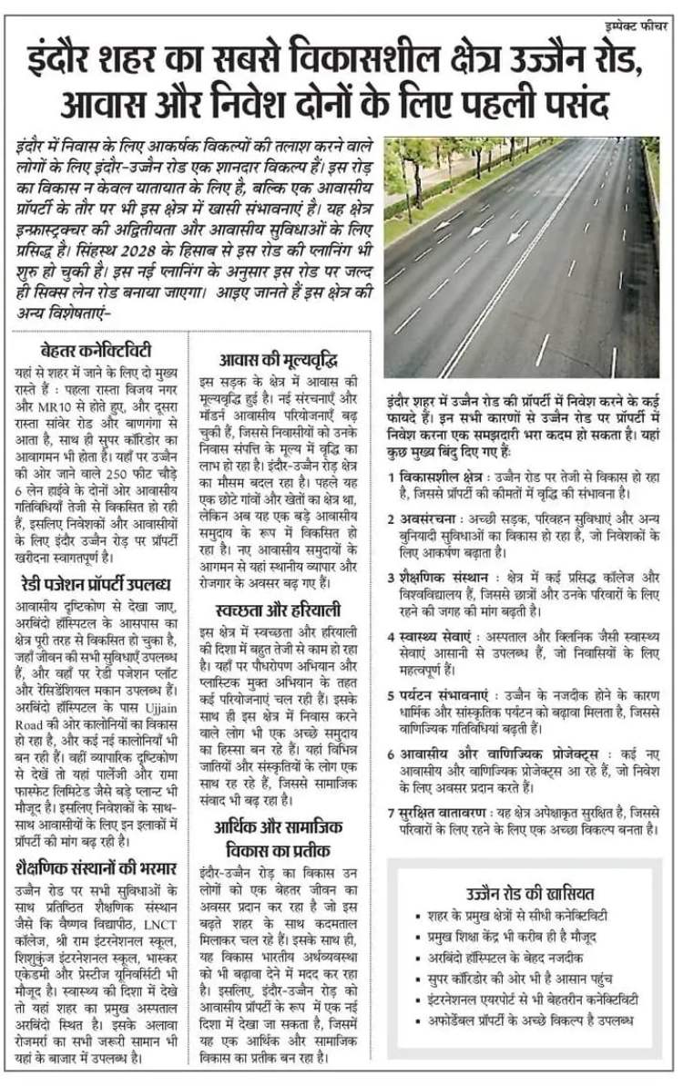 Indore's Ujjain Road The New Real Estate Hotspot